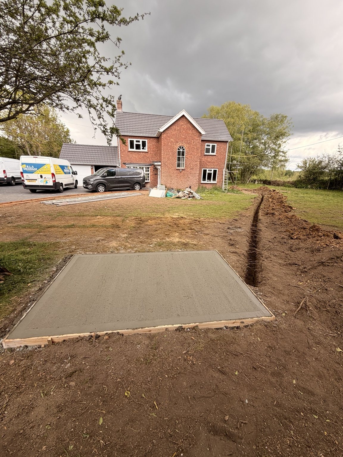 New drainage installation